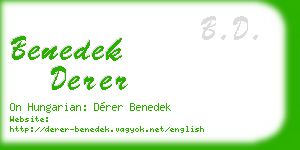 benedek derer business card